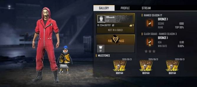 OR Mavi's Free Fire ID number, stats, K/D ratio, and more