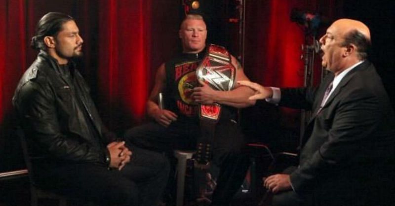 Roman Reigns, Brock Lesnar, and Paul Heyman