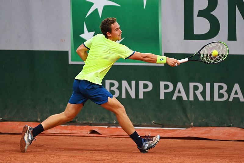 Roberto Carballes Baena during his first round match at the French Open