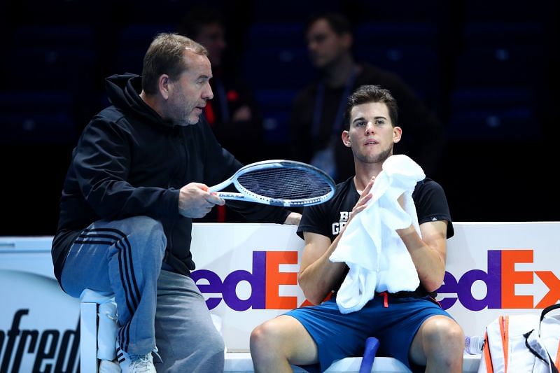 Dominic Thiem with coach Gunter Bresnik at the Barclays ATP World Tour Finals.