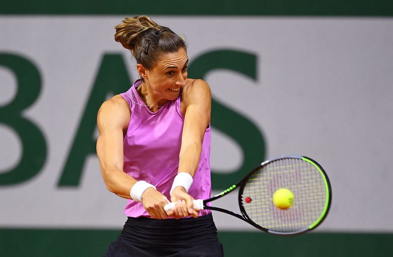 Petra Martic plays a backhand