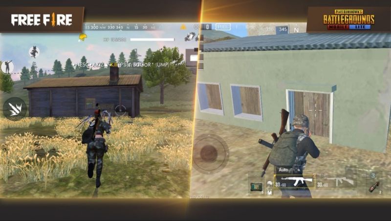 Realistic graphics of PUBG Mobile Lite in comparison to Free Fire (Image Credits: TechQuila)