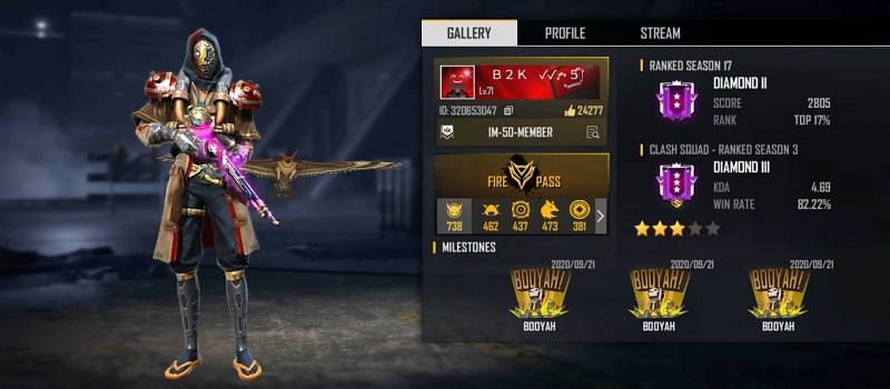 B2K&rsquo;s Free Fire ID number
