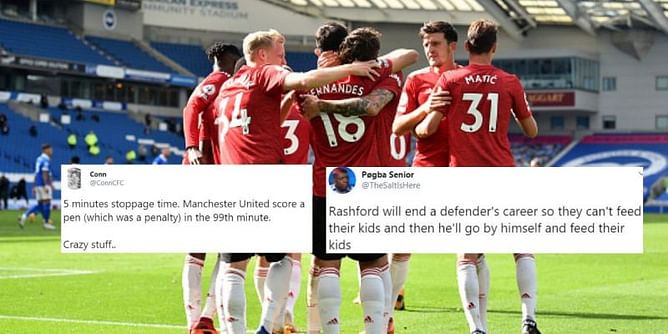 Twitter explodes as Manchester United score late penalty to secure dramatic victory