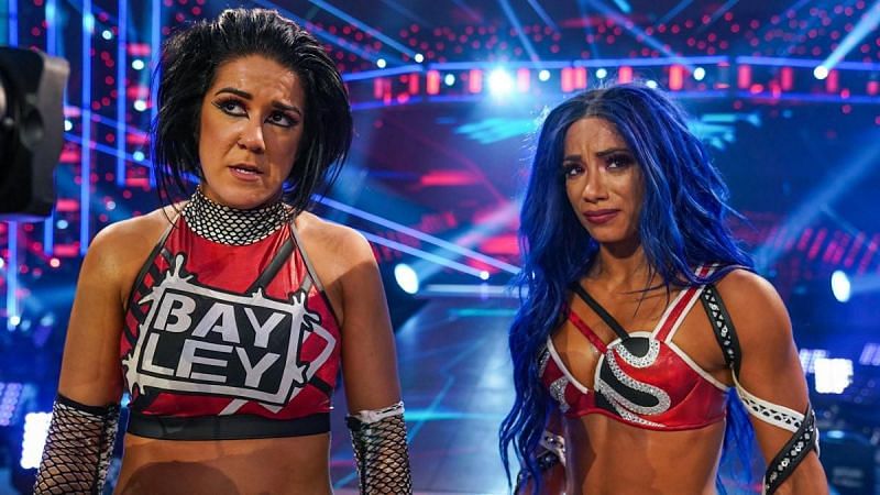 Sasha Banks and Bayley at Payback 2020