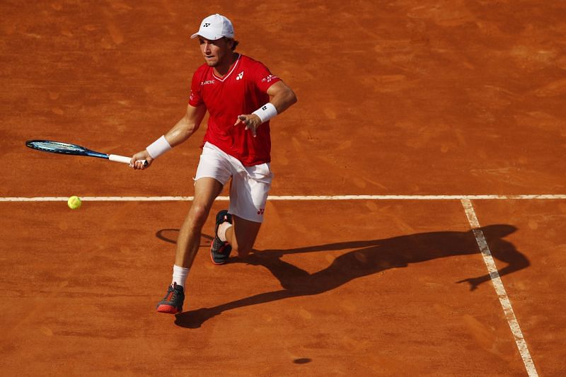 &nbsp;Casper Ruud during his semi-final match against Novak Djokovic at the Internazionali BNL d&#039;Italia