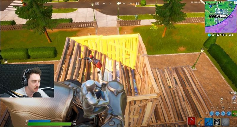 Lazarbeam spots an unsuspecting player at Dooms Domain (Image Credits: Lazarbeam)