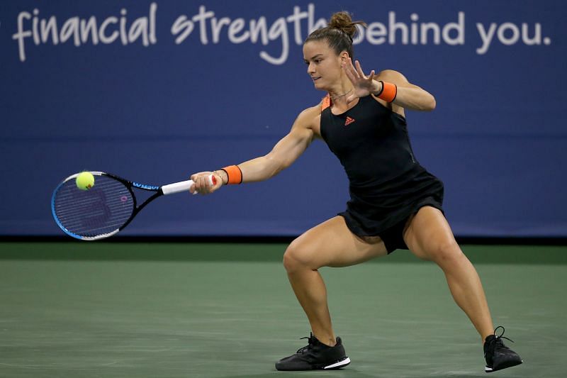 Maria Sakkari during her win over Serena Williams at the Western &amp; Southern Open.