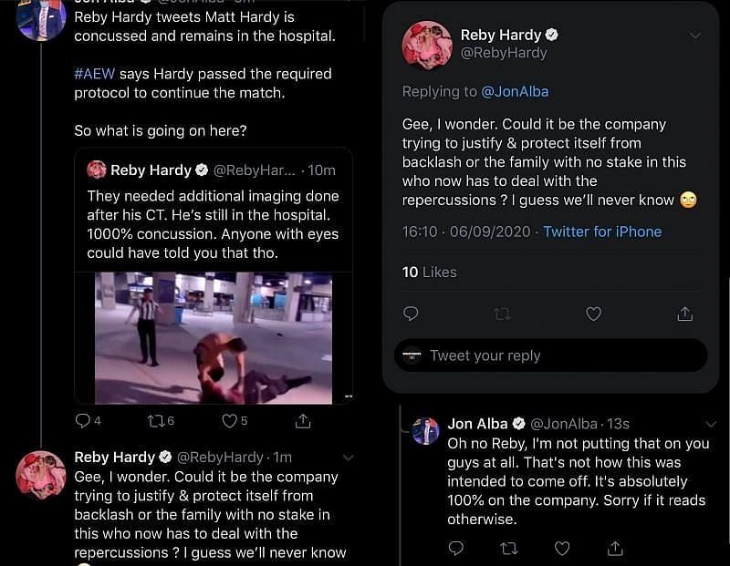 Reby Hardy was not happy with AEW's treatment of Matt Hardy at All Out