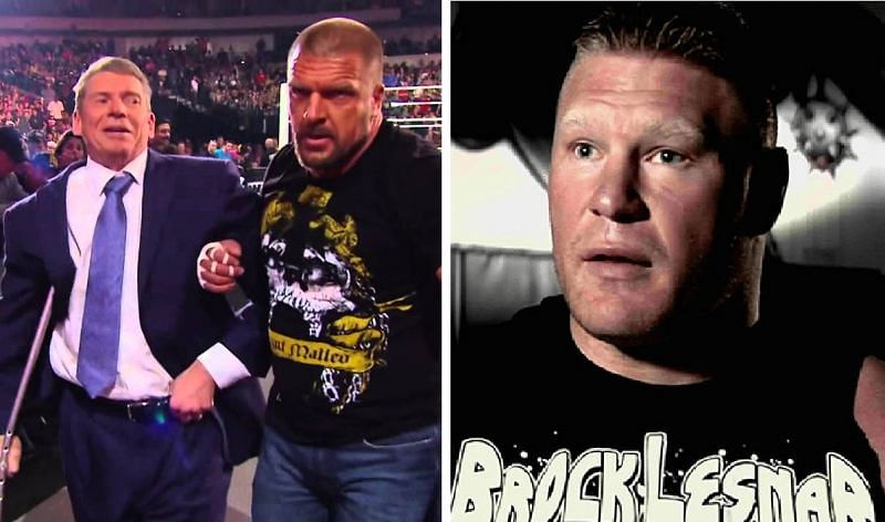 Vince McMahon, Triple H, and Brock Lesnar