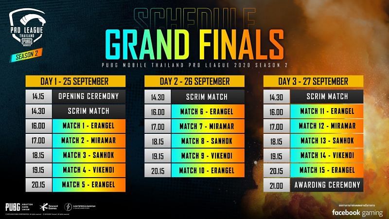 PMPL S2 Thailand Grand Finals schedule