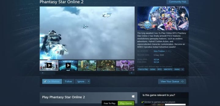How to download Phantasy Star Online 2 on Steam