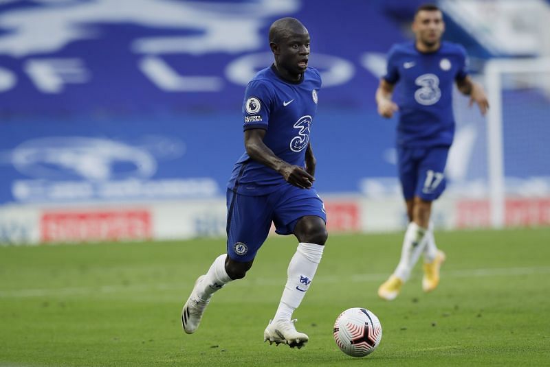 N&#039;Golo Kante of Chelsea in action during the Premier League