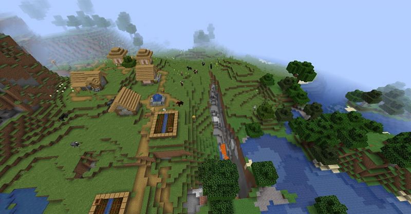 Village and Ravine (Image credits: Minecraft-seeds.com)