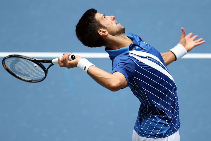 Novak Djokovic beat Kyle Edmund in four sets.