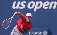 Dominic Thiem serves during the 2020 US Open