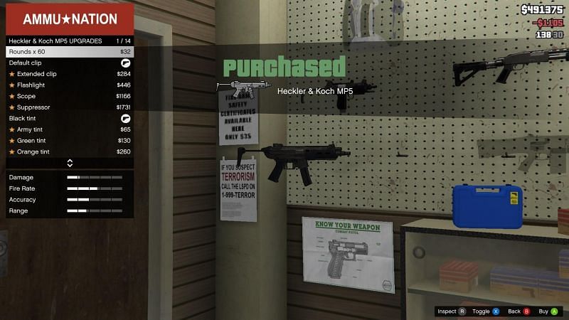 GTA 5 Guns Cheat Codes for PS4 (image credits: gta5mods)