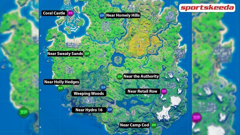 Fortnite Season 4 All Week 3 Xp Coin Locations Purple Green And Blue