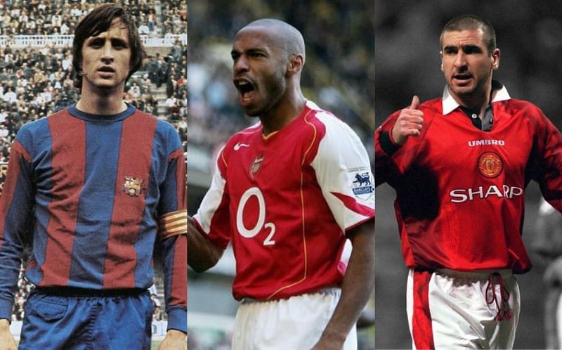 Johan Cruyff, Thierry Henry and Eric Cantona