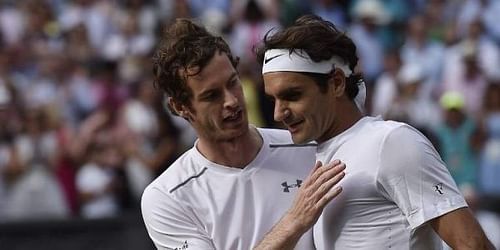 Andy Murray (left) and Roger Federer (right)