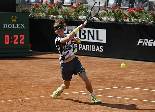 Andrey Rublev of Russia during the Internazionali BNL d'Italia in Rome, Italy.