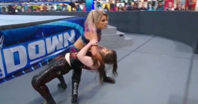 Alexa Bliss hits the Sister Abigail on SmackDown.