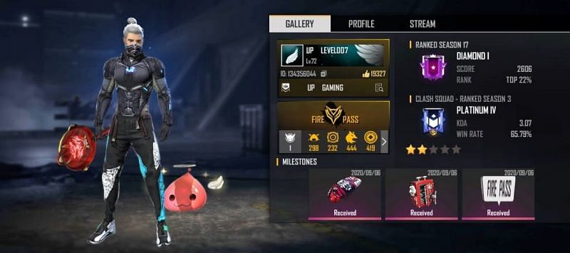 LevelUp 007&#039;s Free Fire ID, stats, K/D ratio and more
