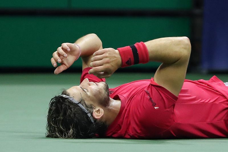 Dominic Thiem won a battle of nerves and cramps.