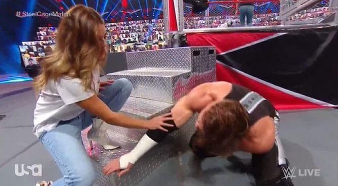 Seth Rollins attacks Murphy following Steel Cage Match