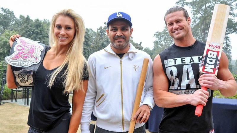 Virender Sehwag taught Charlotte Flair and Dolph Ziggler a thing or two about cricket