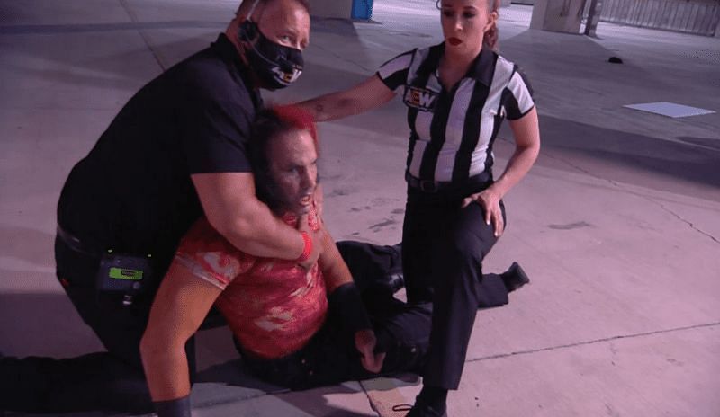 Hardy is possibly in serious condition (Pic Source: AEW)