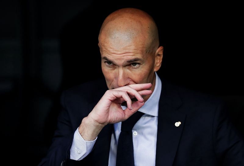 Zinedine Zidane in the Real Madrid dugout