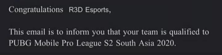 Invite received by R3D Esports