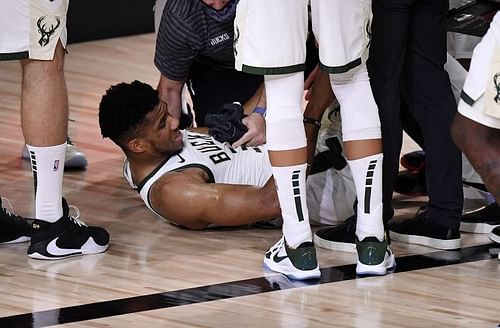 Milwaukee Bucks' Giannis Antetokounmpo injures his ankle in Game Four