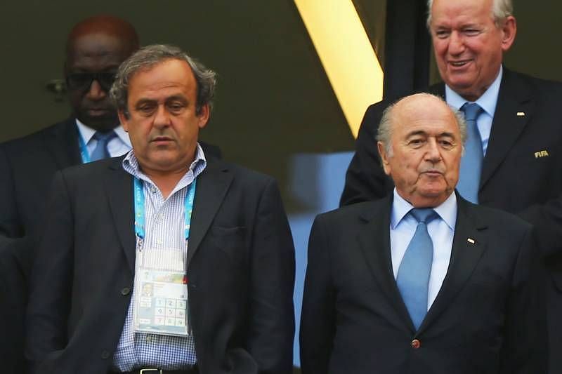 Platini (left) and Blatter (right) were banned from football for eight years in 2015. Image Credits: Bleacher Report