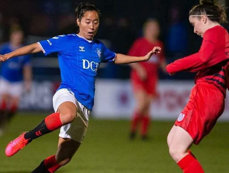 Bala Devi in action for Rangers FC