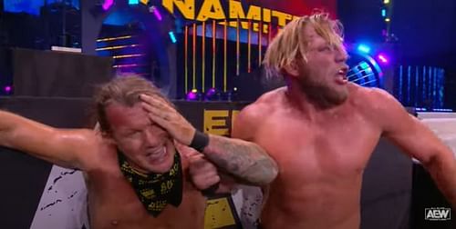 Chris Jericho sure had his brains rattled after that Pele Kick (Pic Source: AEW)