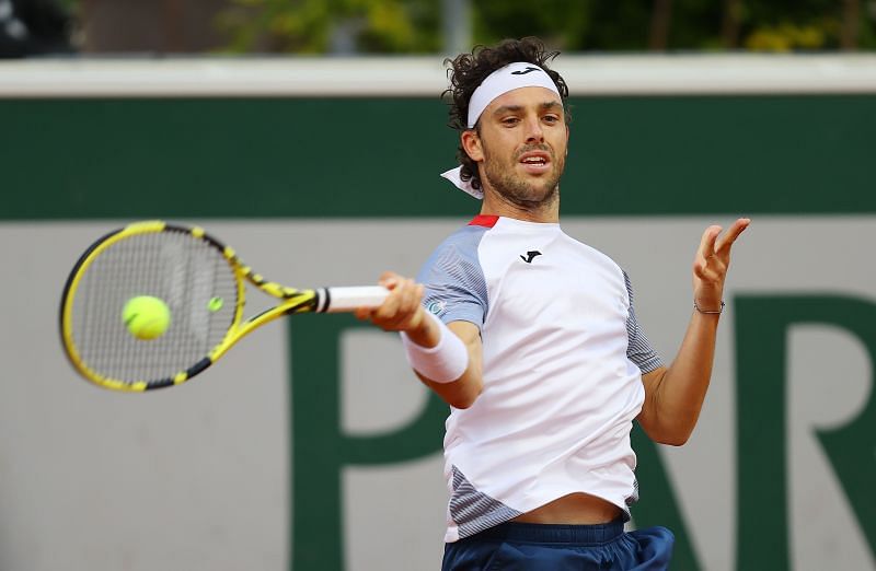 Marco Cecchinato in action.