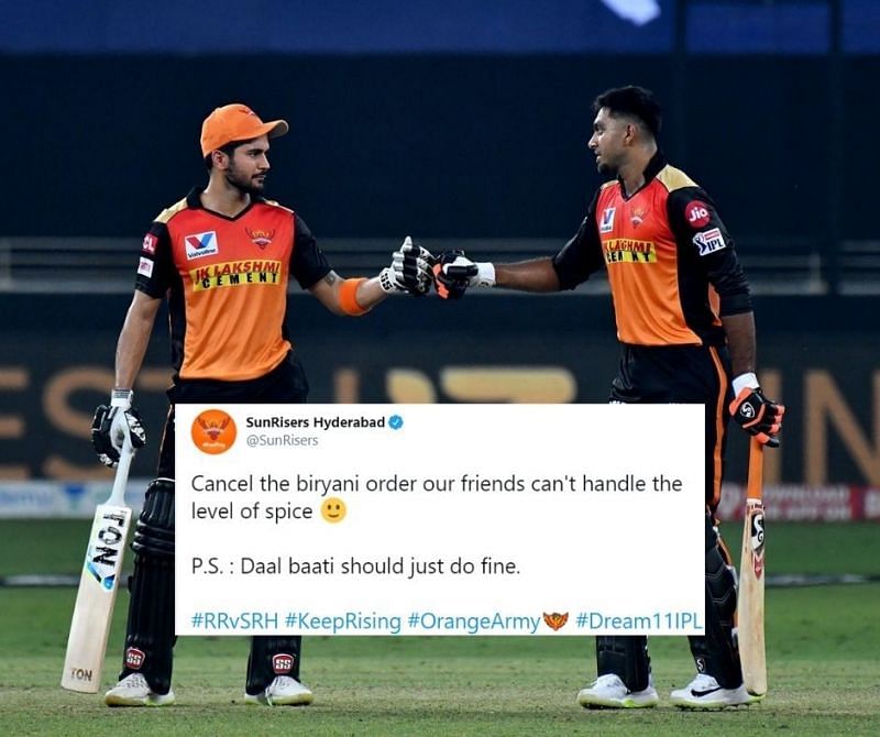 SRH coasted to an 8-wicket win over RR in IPL 2020