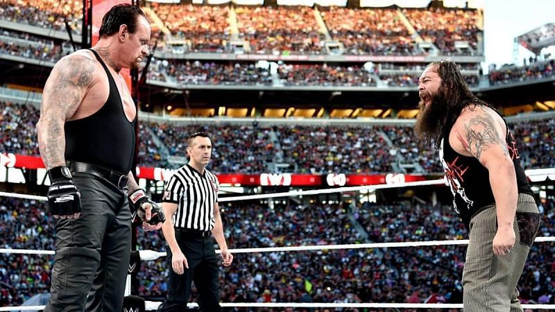 WWE WrestleMania 31: The Undertaker (left) and Bray Wyatt (right)