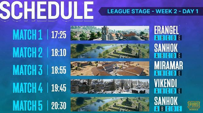 PMPL South Asia Season 2 day 1 Schedule