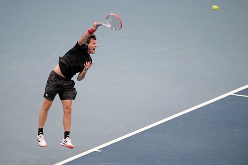 Dominic Thiem in action at the 2020 Erste Bank Open