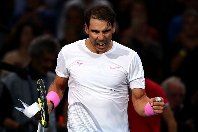 Rafael Nadal at the Rolex Paris Masters in 2019