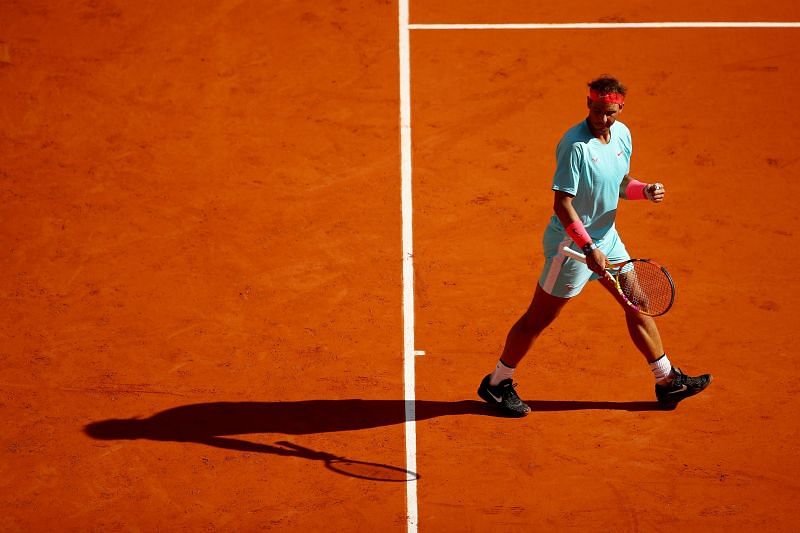 Rafael Nadal of Spain during his win over Sebastian Korda at the French Open on Sunday