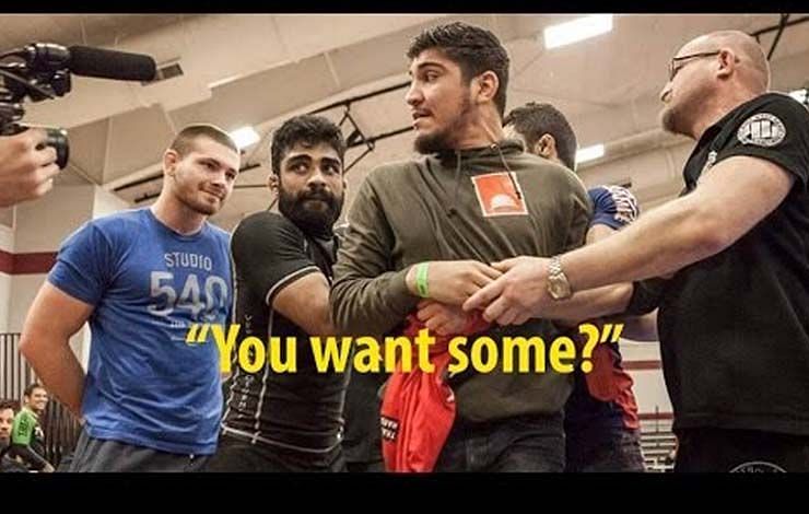 Dillon Danis gets pulled away from "The Death Squad"