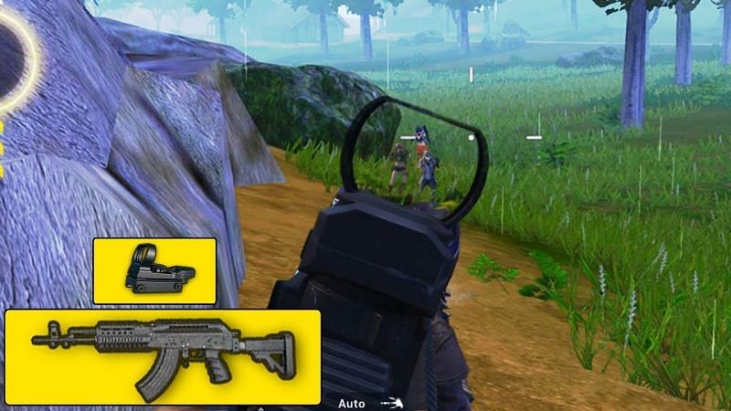 Beryl M762 and red dot sight in PUBG Mobile(Image credits: Chom reoun YT)