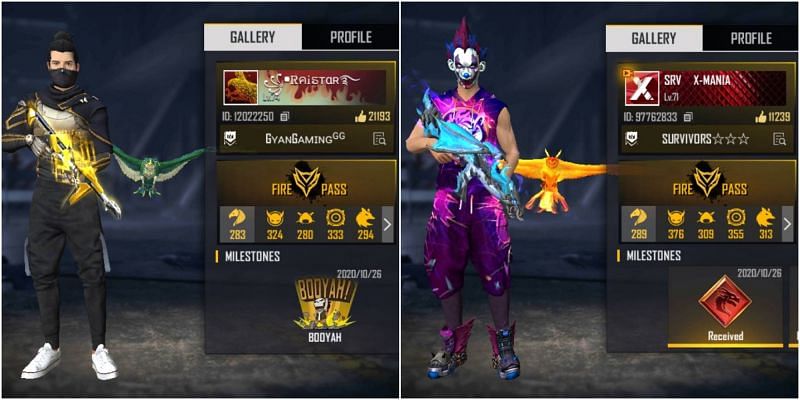 Who has better stats between Raistar and X-Mania in Free Fire?
