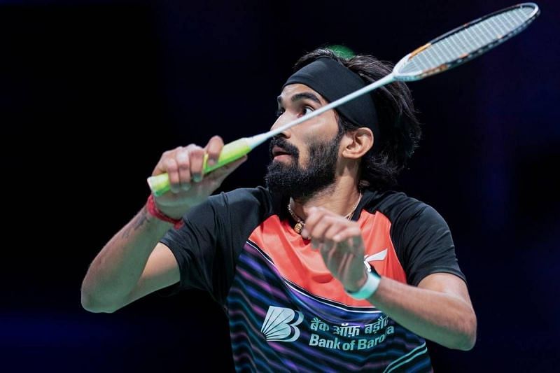 Kidambi Srikanth in action at the Denmark Open 2020