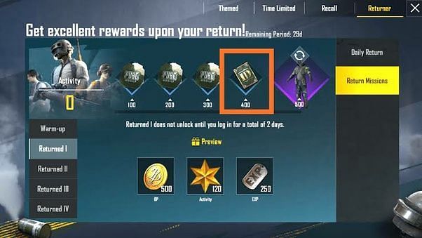 Returner rewards