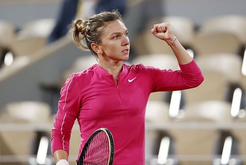 Simona Halep of Romania during her third round win at the French Open.